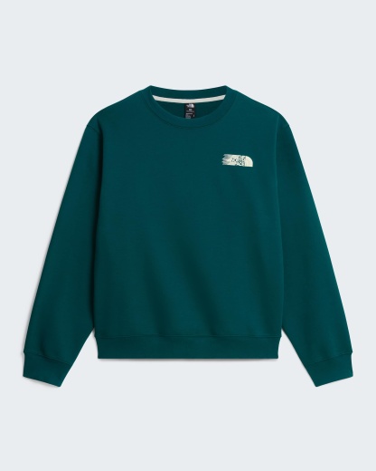 Retro Trail Graphic Sweatshirt in Relaxed Fit Herren – Pacific Teal