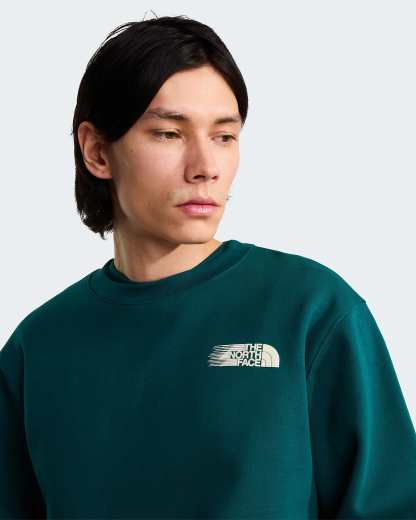 Retro Trail Graphic Sweatshirt in Relaxed Fit Herren – Pacific Teal