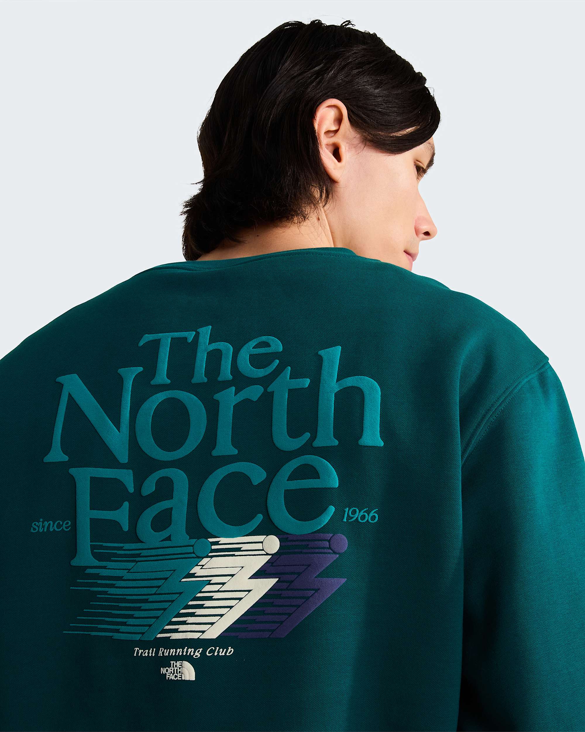 Retro Trail Graphic Sweatshirt in Relaxed Fit Herren – Pacific Teal