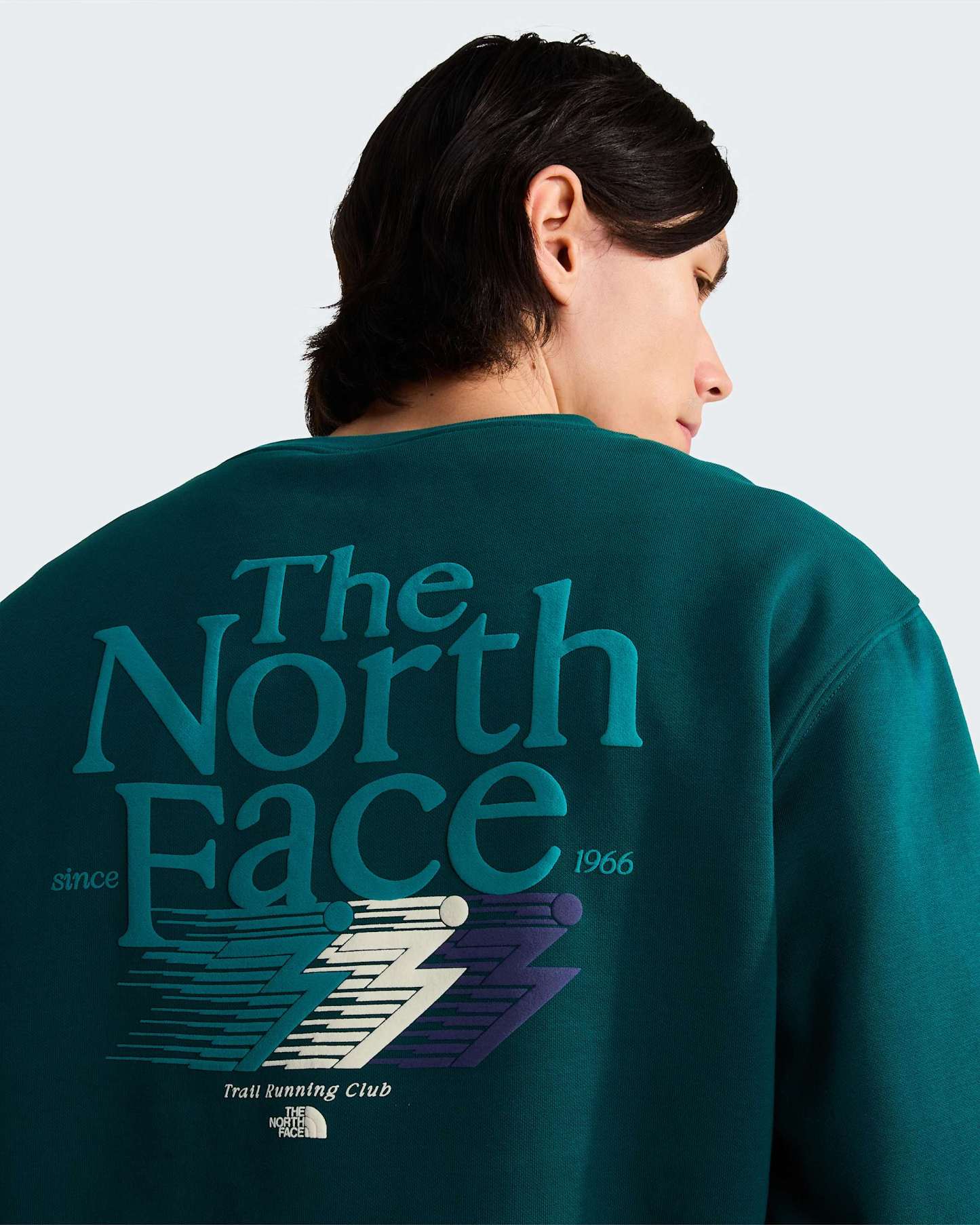 Retro Trail Graphic Sweatshirt in Relaxed Fit Herren – Pacific Teal