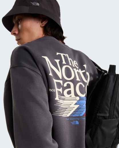 Retro Trail Graphic Sweatshirt in Relaxed Fit Herren – Anthracite Grey