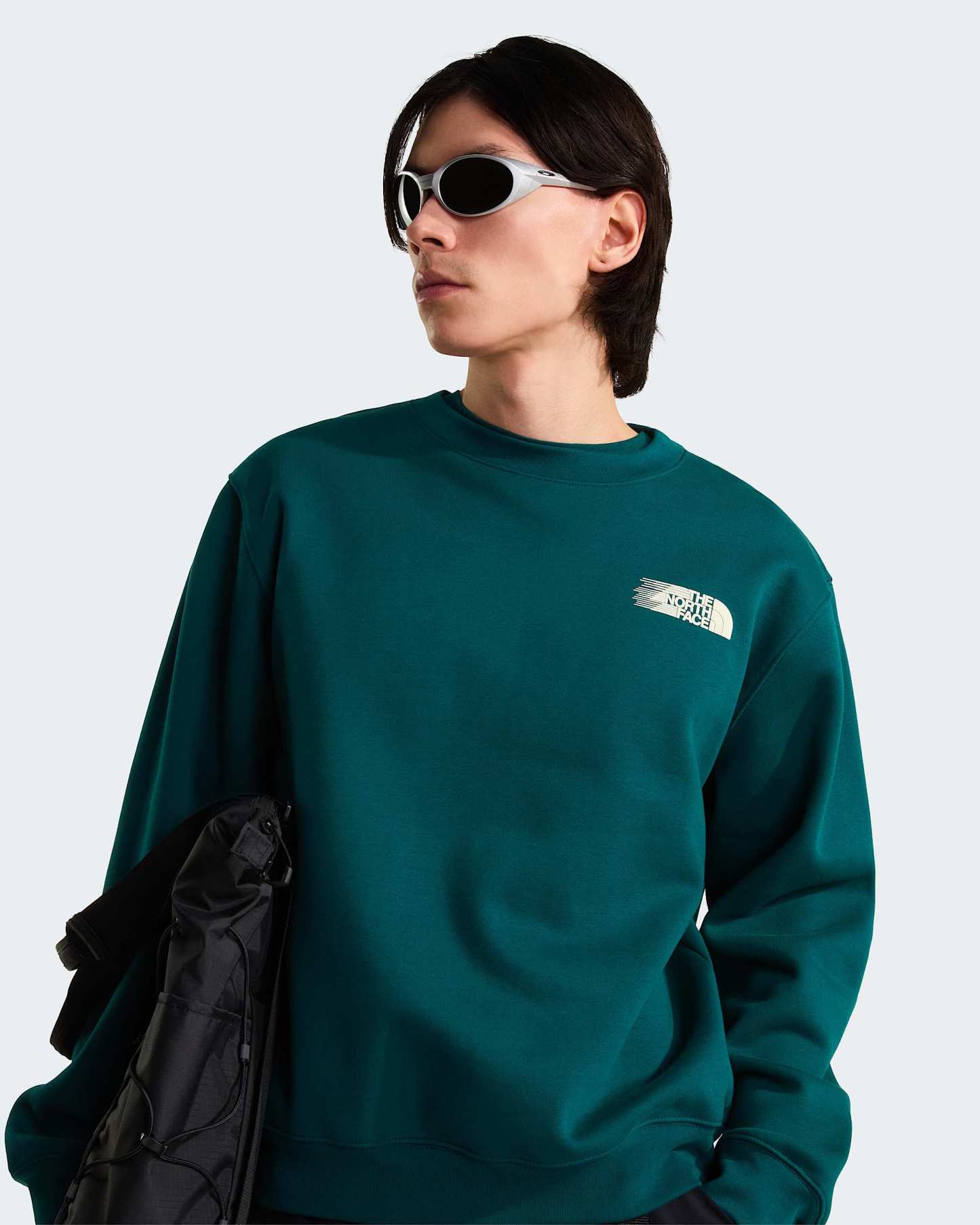 Retro Trail Graphic Sweatshirt in Relaxed Fit Herren – Pacific Teal
