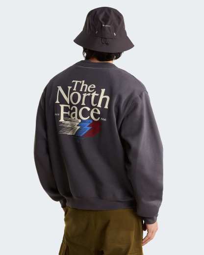 Retro Trail Graphic Sweatshirt in Relaxed Fit Herren – Anthracite Grey