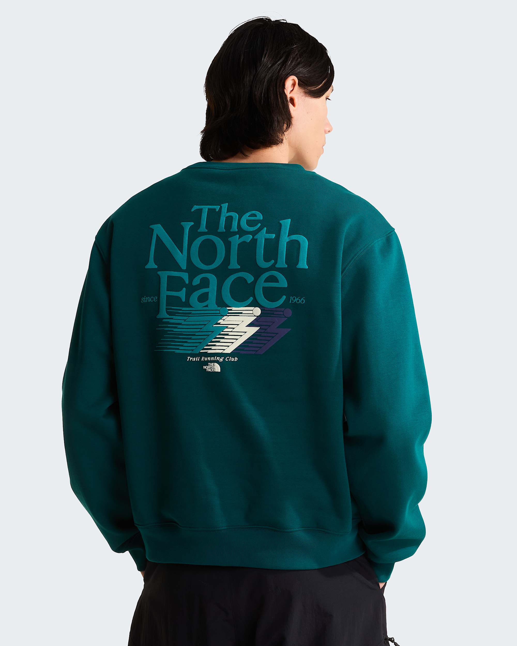 Retro Trail Graphic Sweatshirt in Relaxed Fit Herren – Pacific Teal