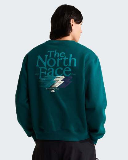 Retro Trail Graphic Sweatshirt in Relaxed Fit Herren – Pacific Teal