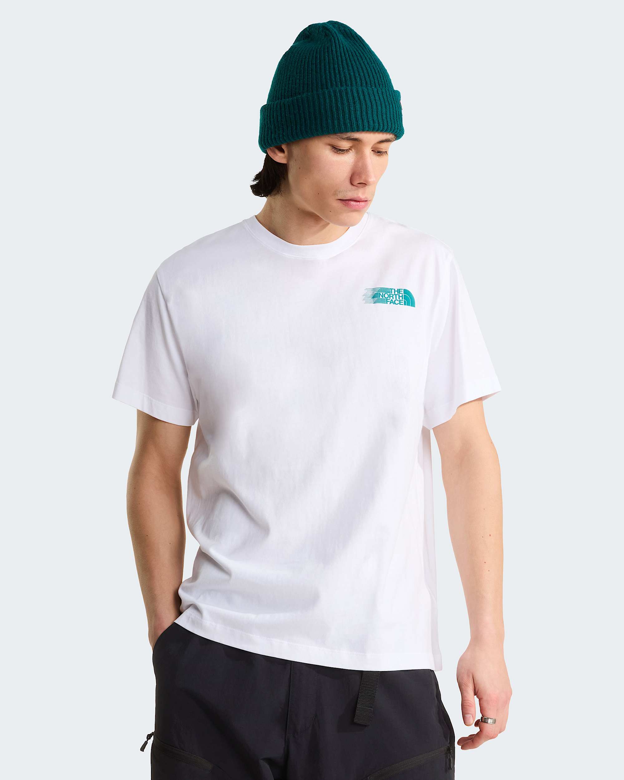 Retro Trail Graphic T-Shirt in Relaxed Fit Herren – TNF White