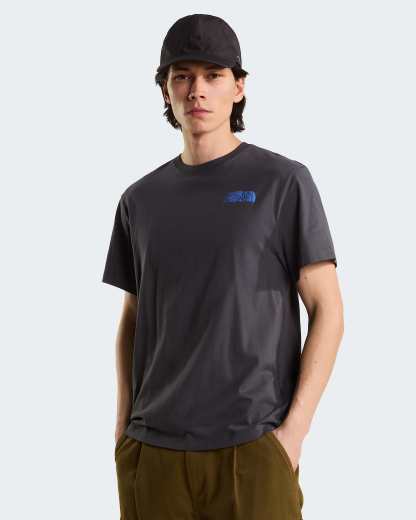Retro Trail Graphic T-Shirt in Relaxed Fit Herren – Anthracite Grey