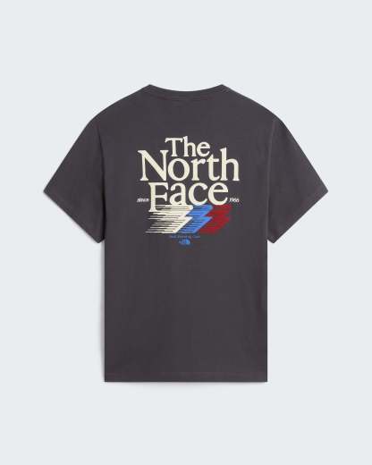 Retro Trail Graphic T-Shirt in Relaxed Fit Herren – Anthracite Grey