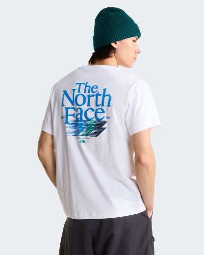 Retro Trail Graphic T-Shirt in Relaxed Fit Herren – TNF White