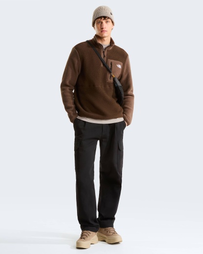 Yumiori Fleecejacke mit 1/4-langem RV für Herren – Dark Chestnut-Smokey Brown