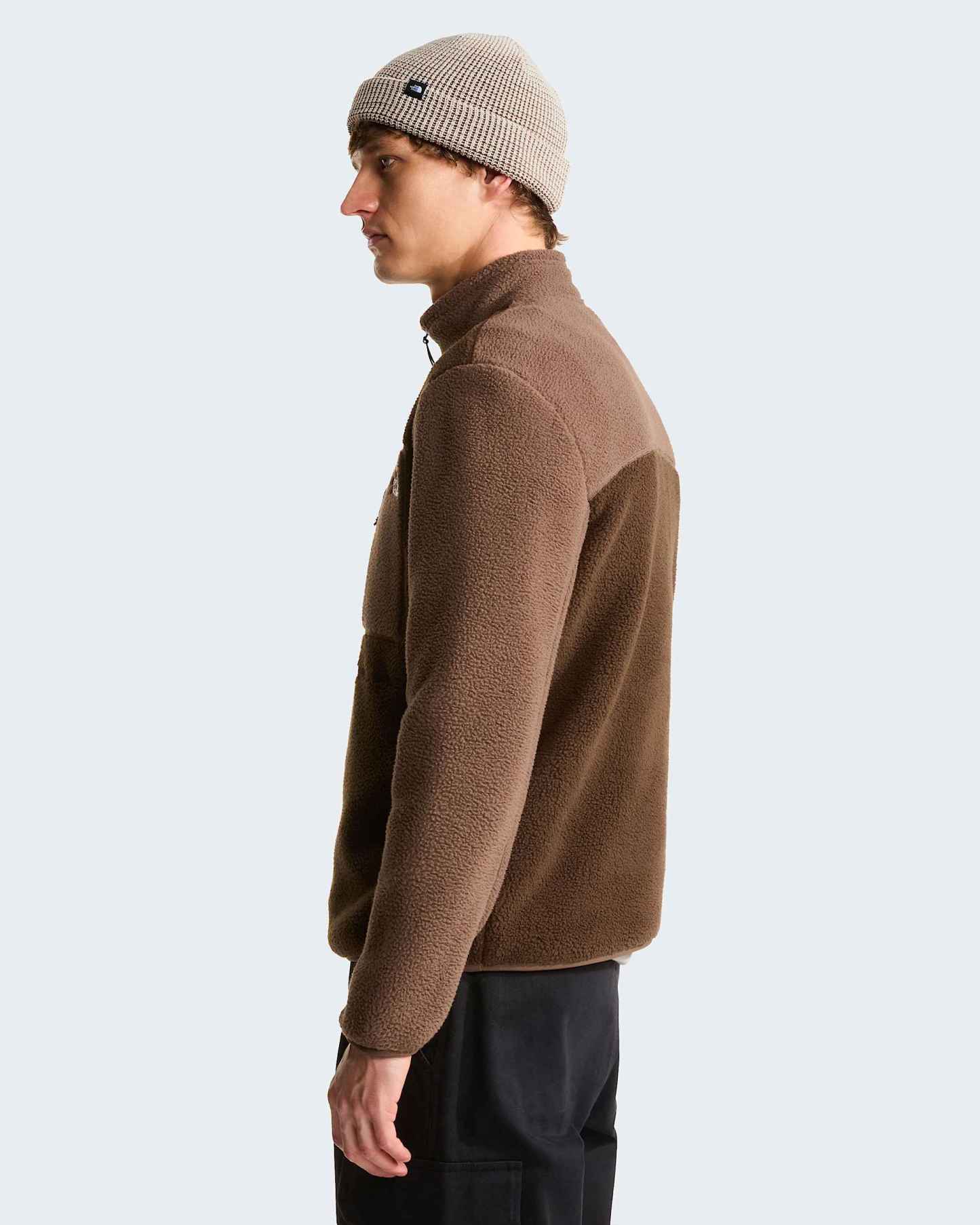 Yumiori Fleecejacke mit 1/4-langem RV für Herren – Dark Chestnut-Smokey Brown