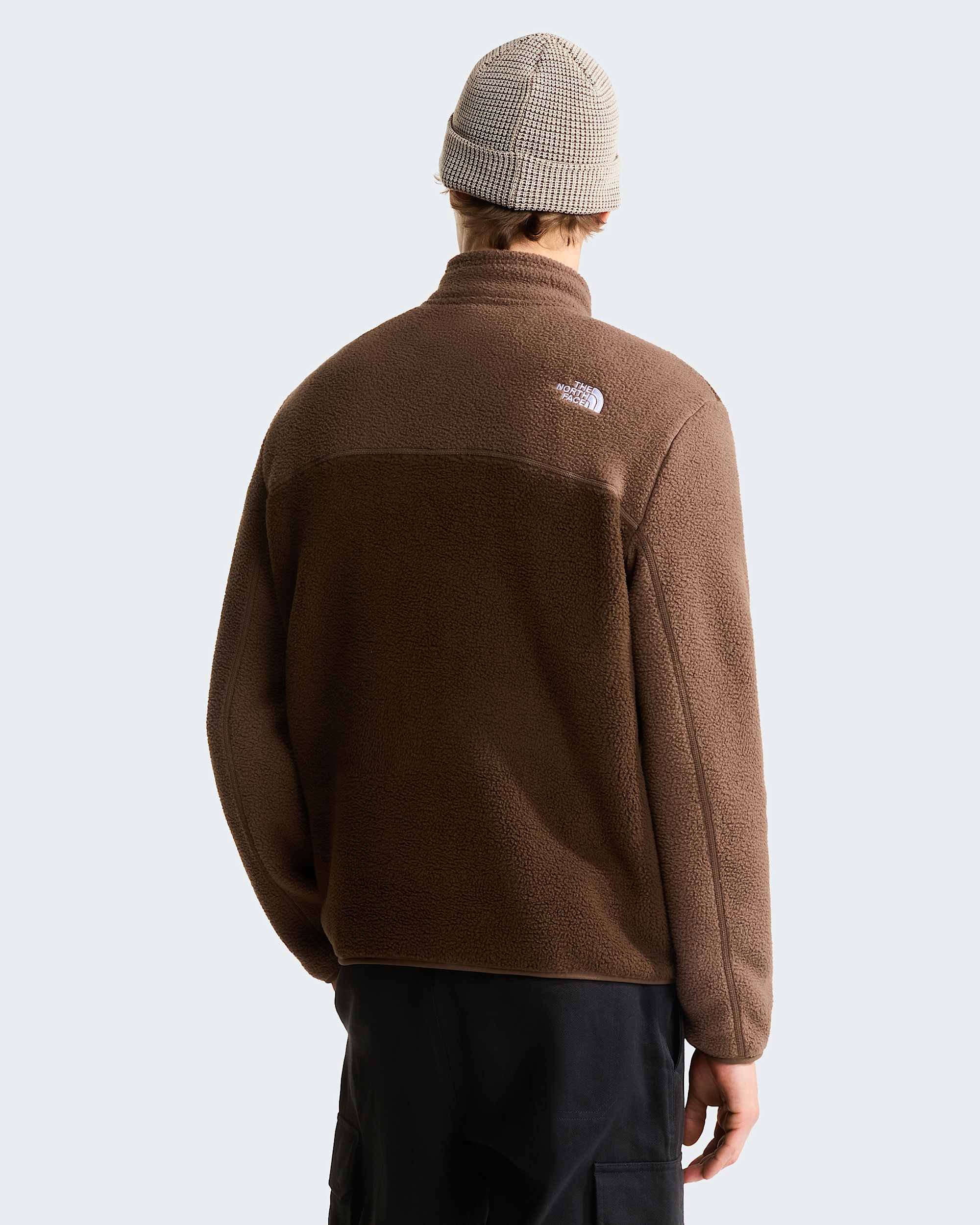 Yumiori Fleecejacke mit 1/4-langem RV für Herren – Dark Chestnut-Smokey Brown