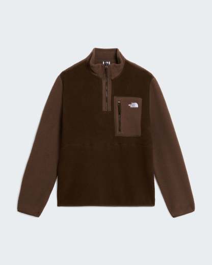 Yumiori Fleecejacke mit 1/4-langem RV für Herren – Dark Chestnut-Smokey Brown