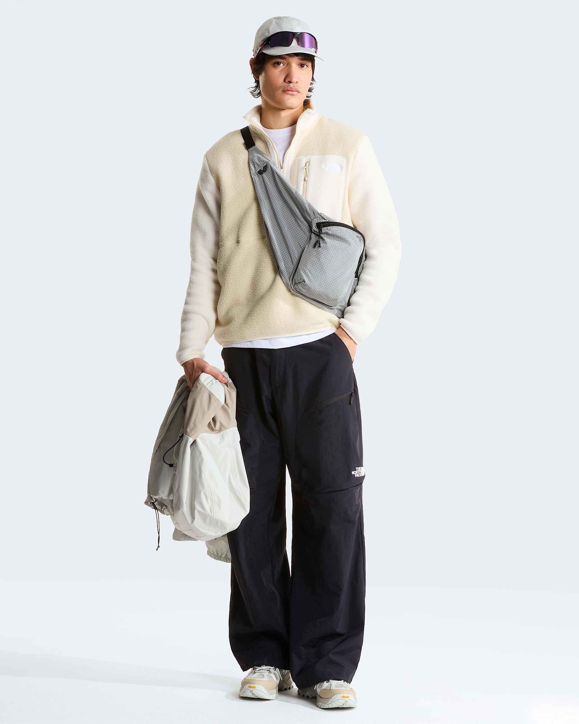 Yumiori Fleecejacke mit 1/4-langem RV für Herren – Desert Stone-White Dune