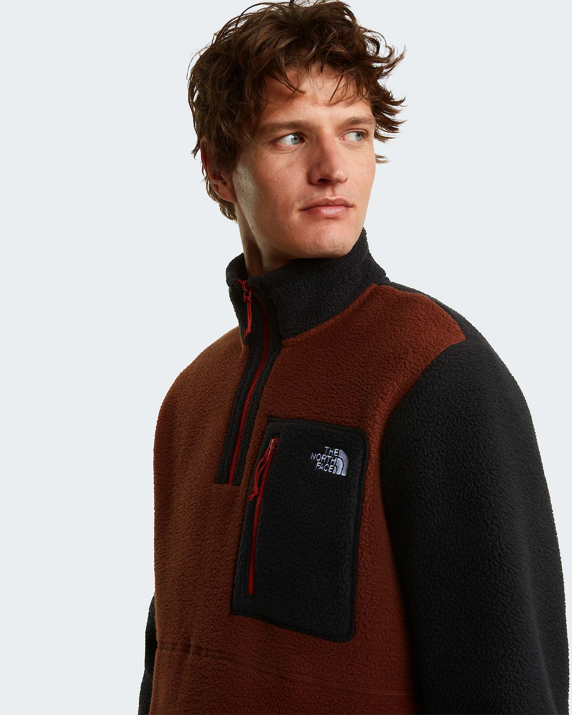 Yumiori Fleecejacke mit 1/4-langem RV für Herren – Ember Soil-TNF Black-Iron Clay