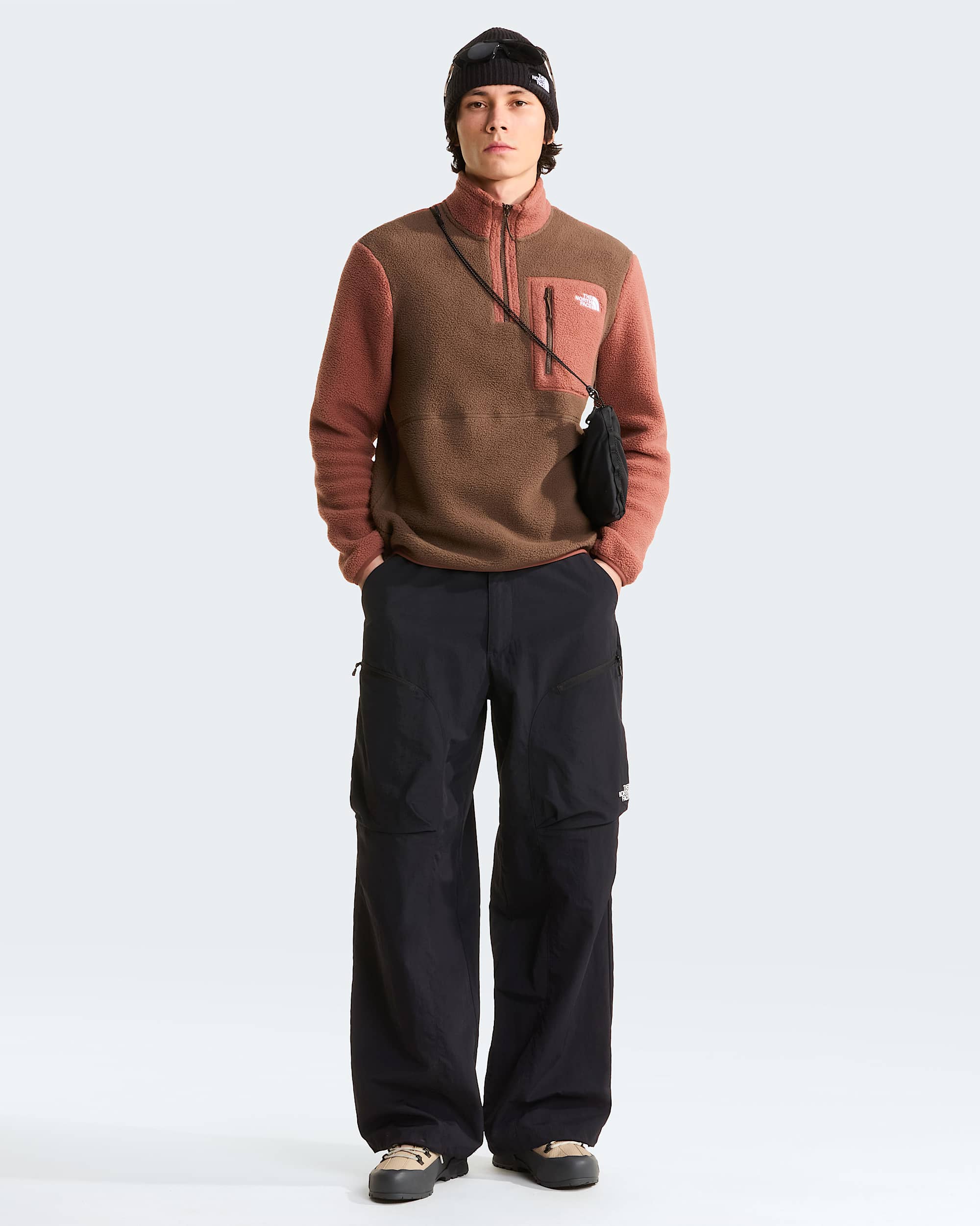 Yumiori Fleecejacke mit 1/4-langem RV für Herren – Smokey Brown-Copper Silt