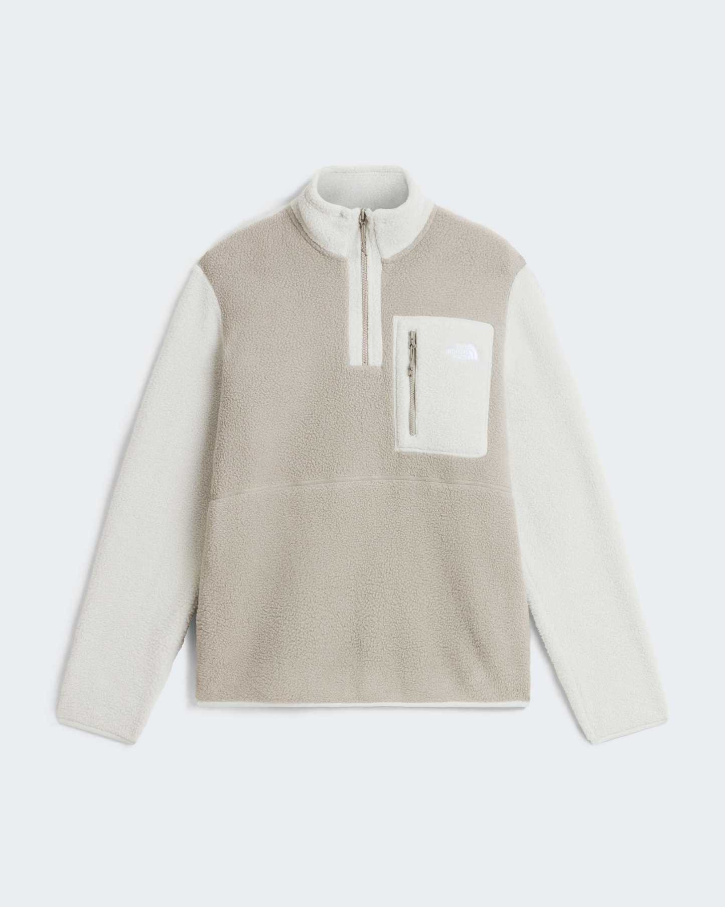 Yumiori Fleecejacke mit 1/4-langem RV für Herren – Stone Slab-Cumulus Cloud
