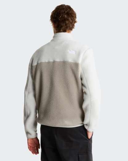 Yumiori Fleecejacke mit 1/4-langem RV für Herren – Stone Slab-Cumulus Cloud