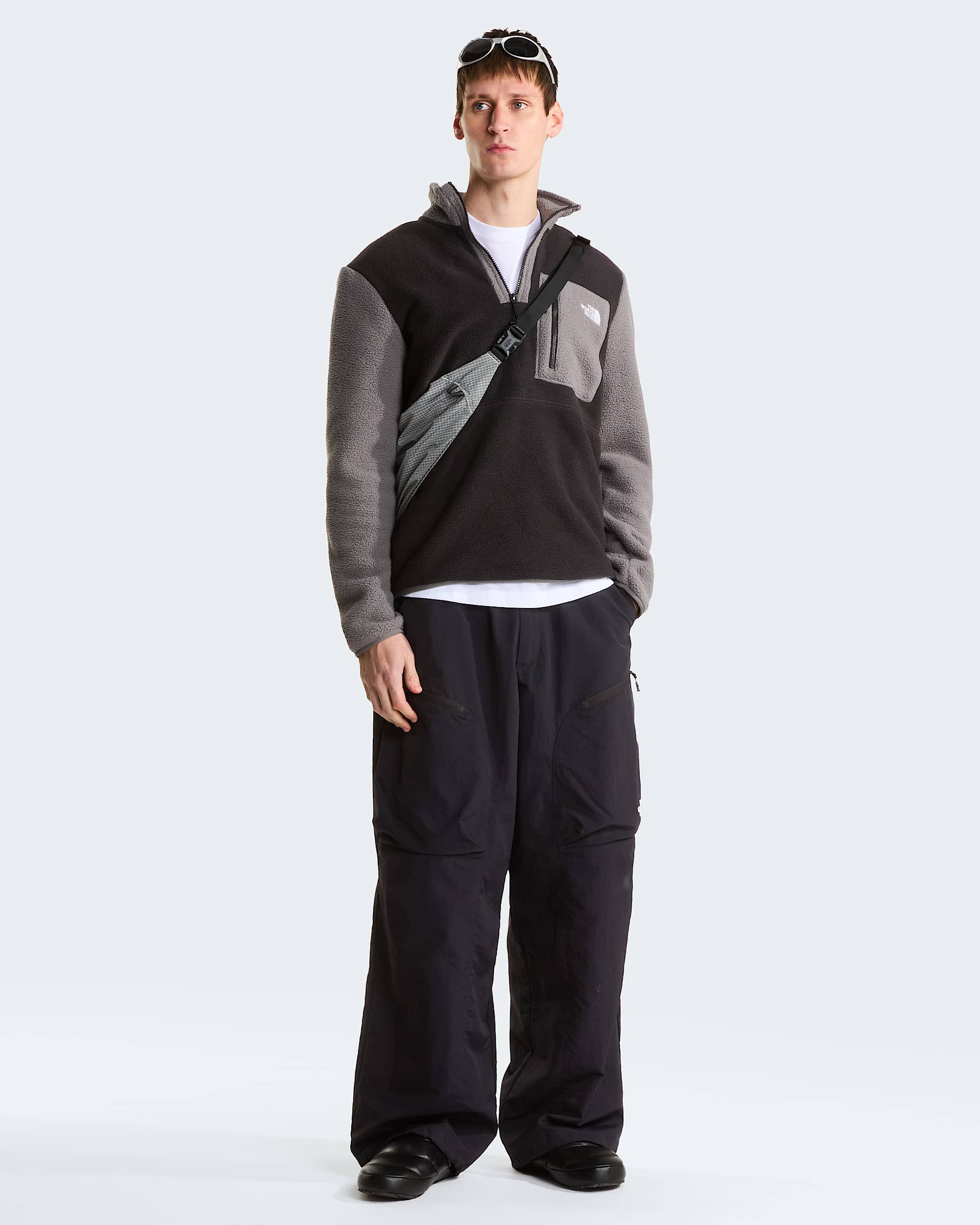 Yumiori Fleecejacke mit 1/4-langem RV für Herren – TNF Black-Smoked Pearl