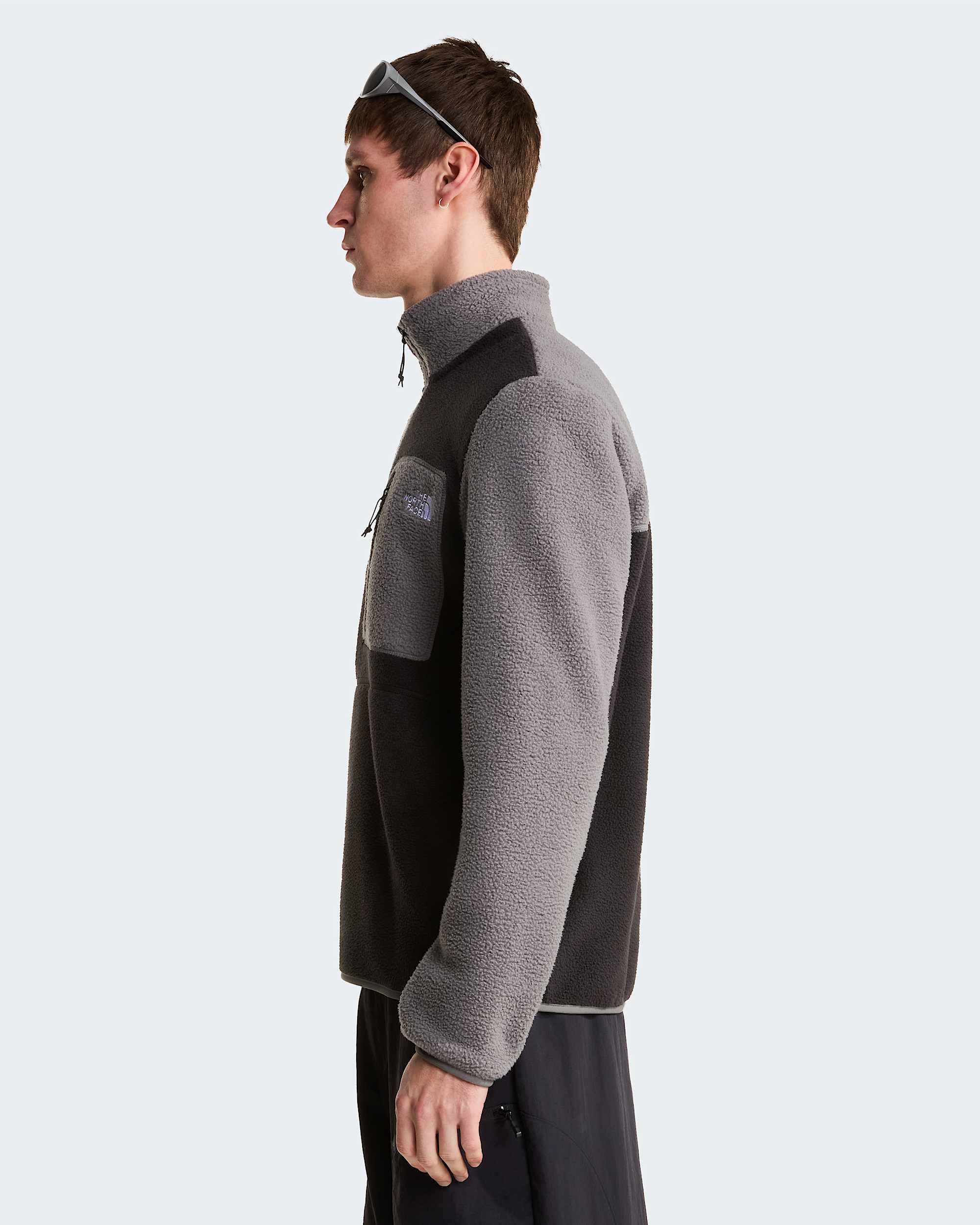 Yumiori Fleecejacke mit 1/4-langem RV für Herren – TNF Black-Smoked Pearl