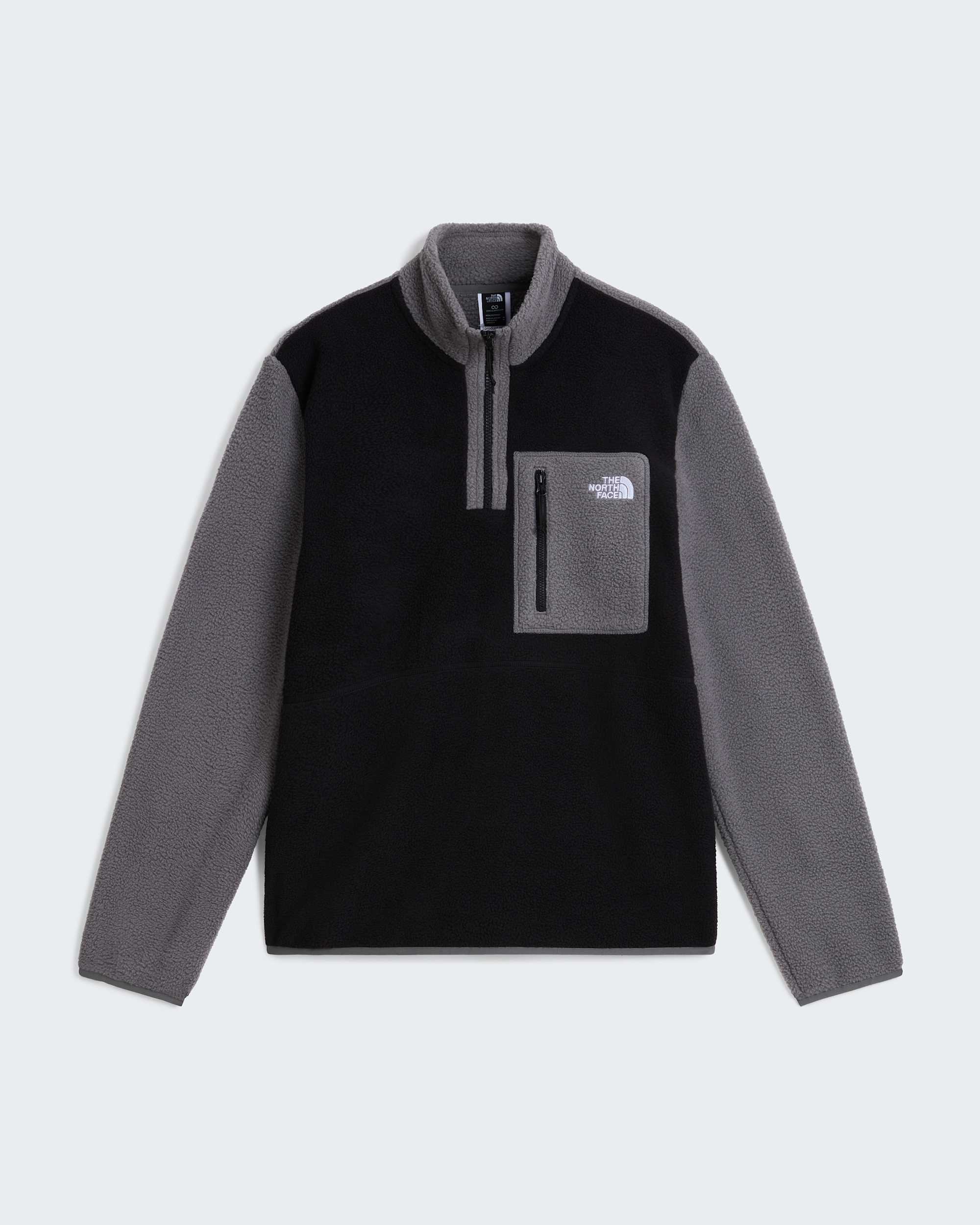 Yumiori Fleecejacke mit 1/4-langem RV für Herren – TNF Black-Smoked Pearl
