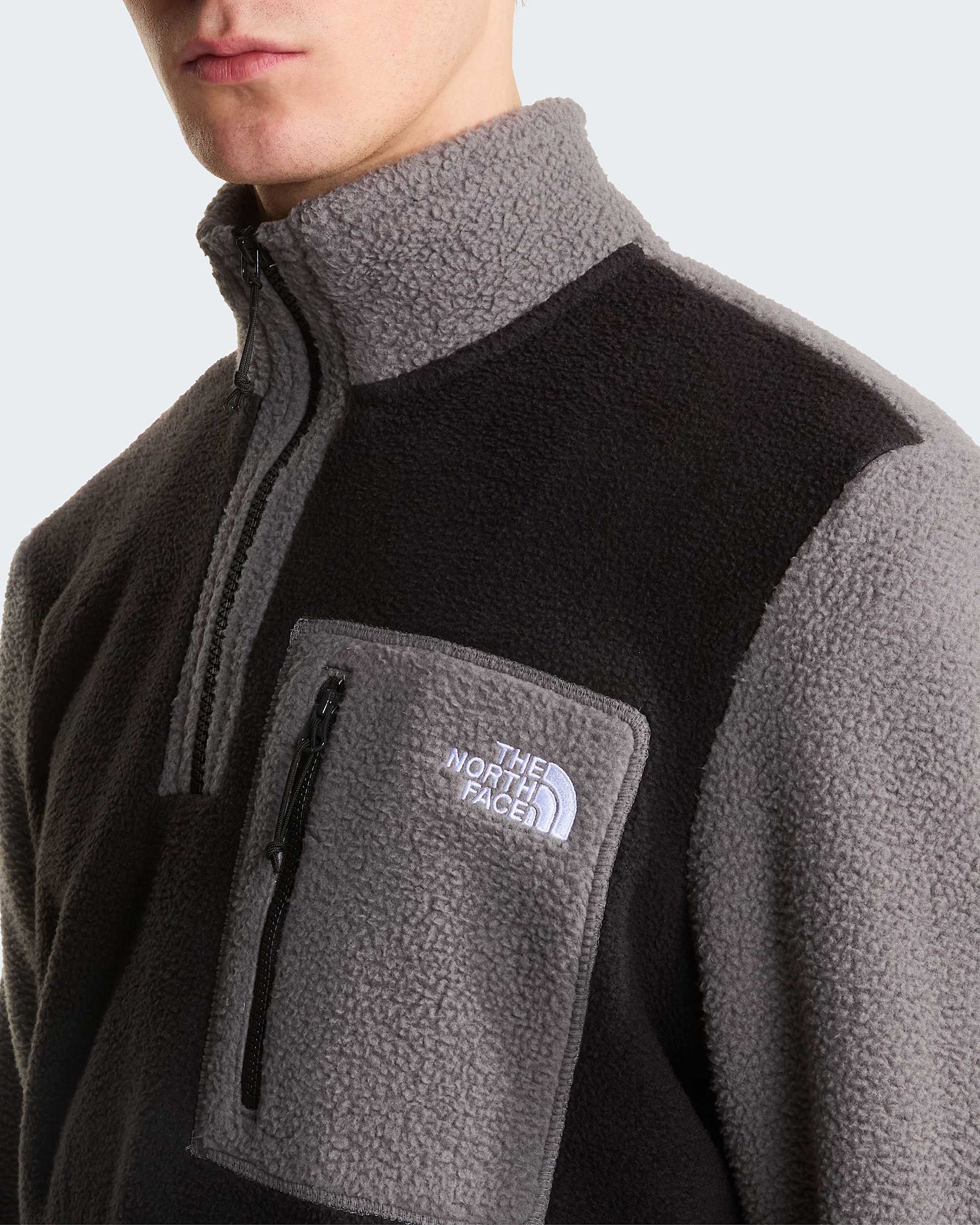 Yumiori Fleecejacke mit 1/4-langem RV für Herren – TNF Black-Smoked Pearl