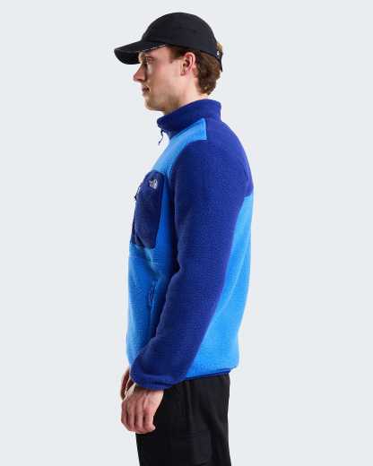 Yumiori Fleecejacke mit durchgehendem RV für Herren – Active Blue-Bold Blue