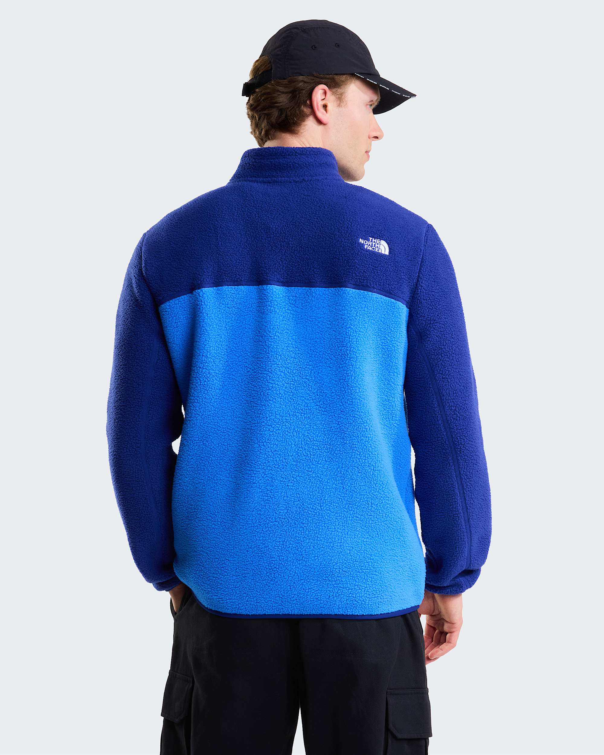 Yumiori Fleecejacke mit durchgehendem RV für Herren – Active Blue-Bold Blue