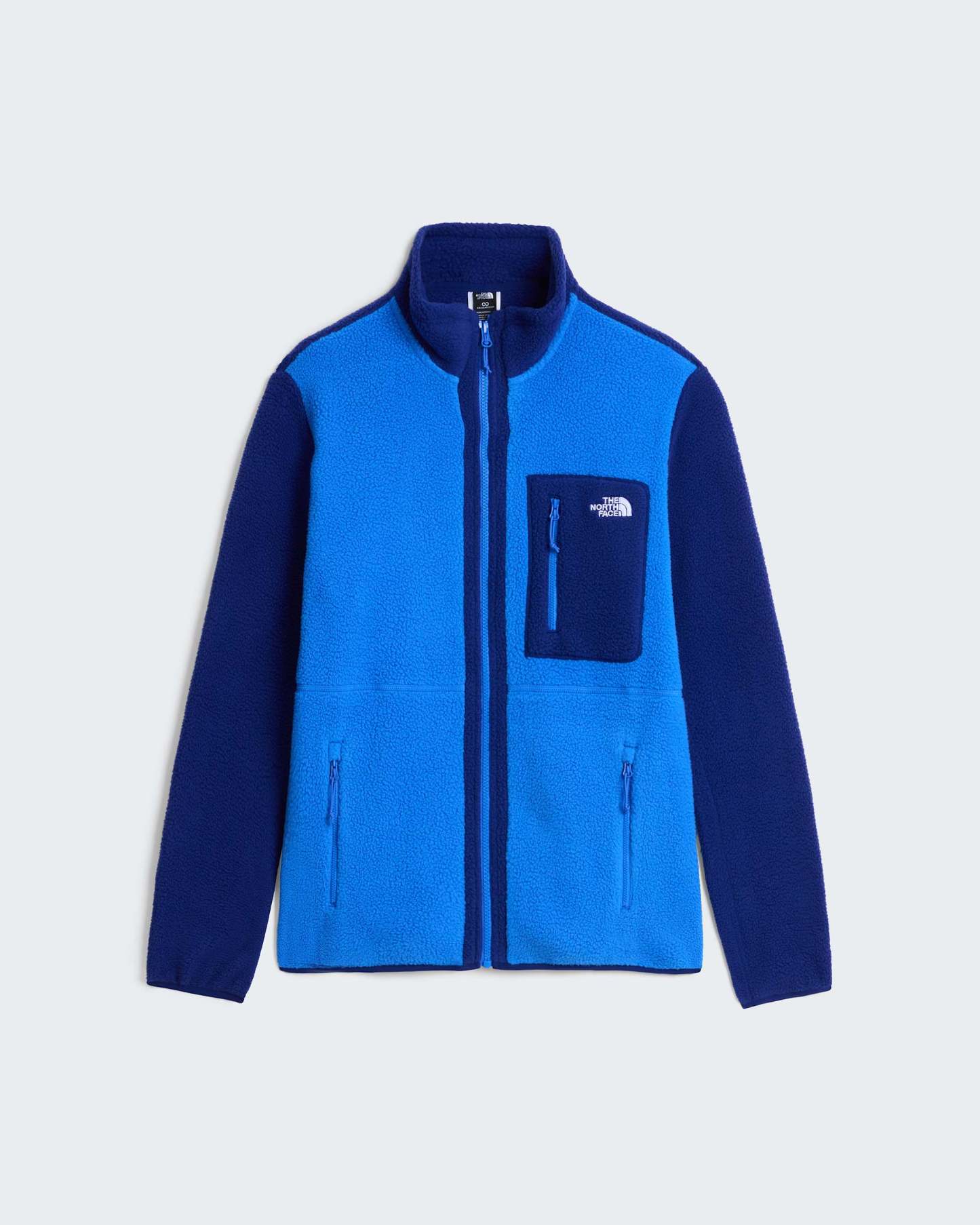 Yumiori Fleecejacke mit durchgehendem RV für Herren – Active Blue-Bold Blue