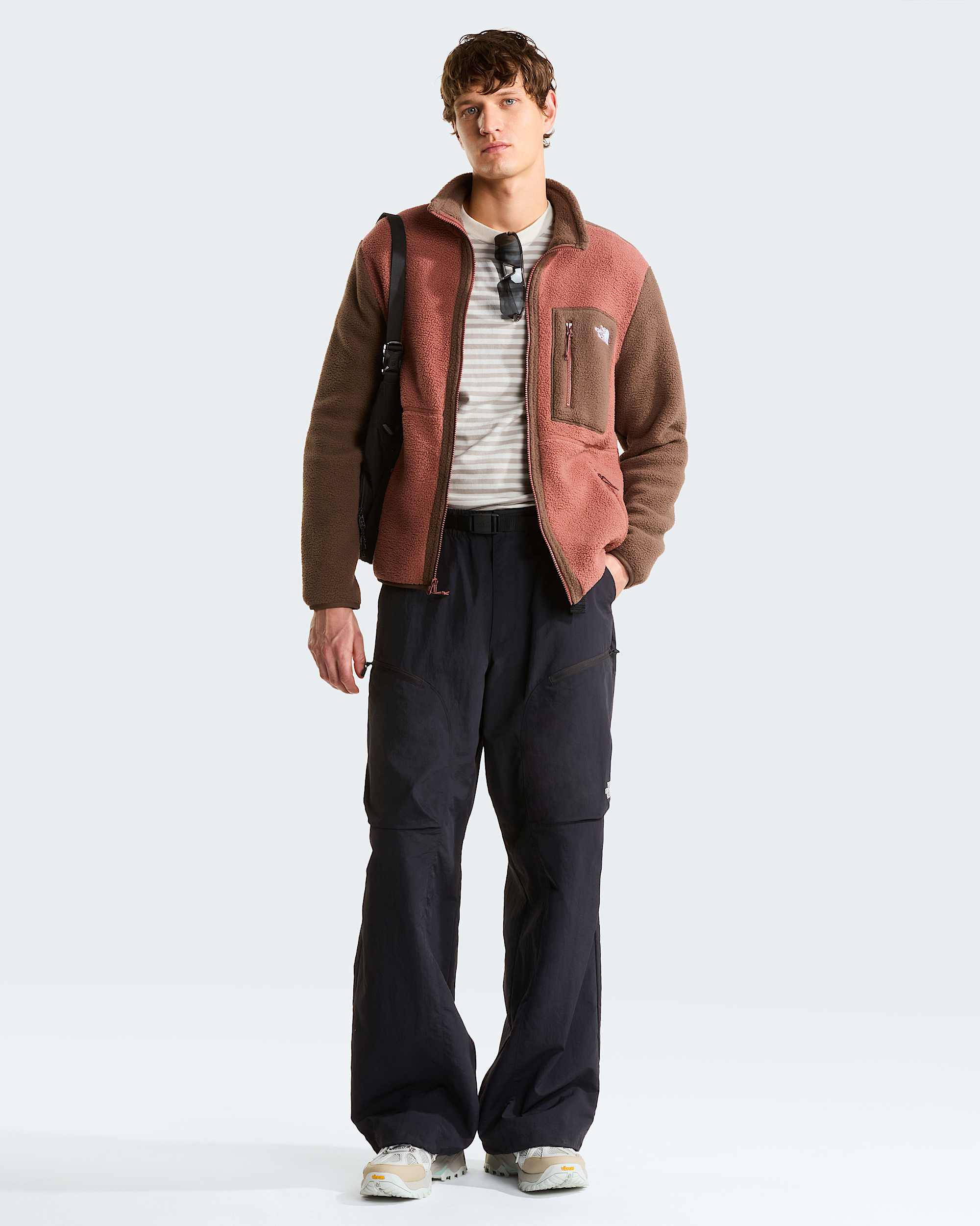 Yumiori Fleecejacke mit durchgehendem RV für Herren – Copper Silt-Smokey Brown