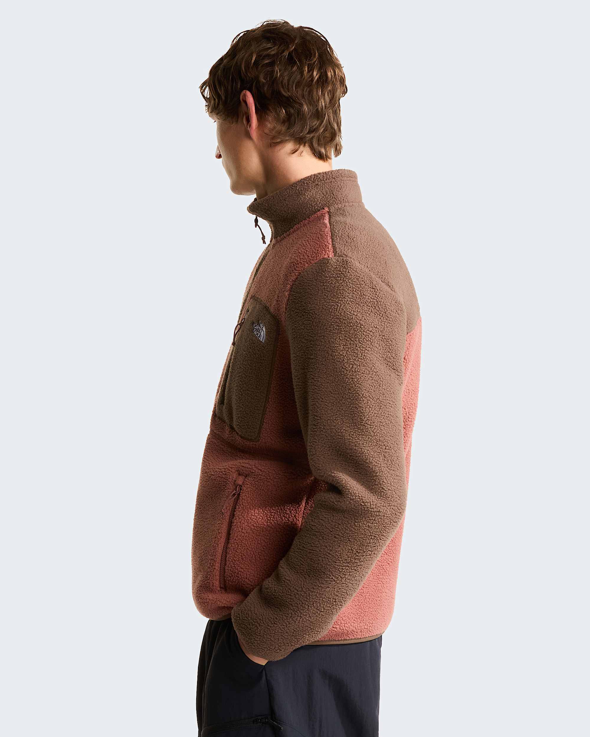 Yumiori Fleecejacke mit durchgehendem RV für Herren – Copper Silt-Smokey Brown