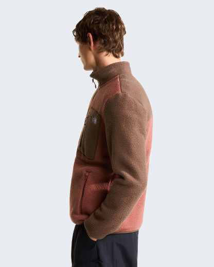 Yumiori Fleecejacke mit durchgehendem RV für Herren – Copper Silt-Smokey Brown