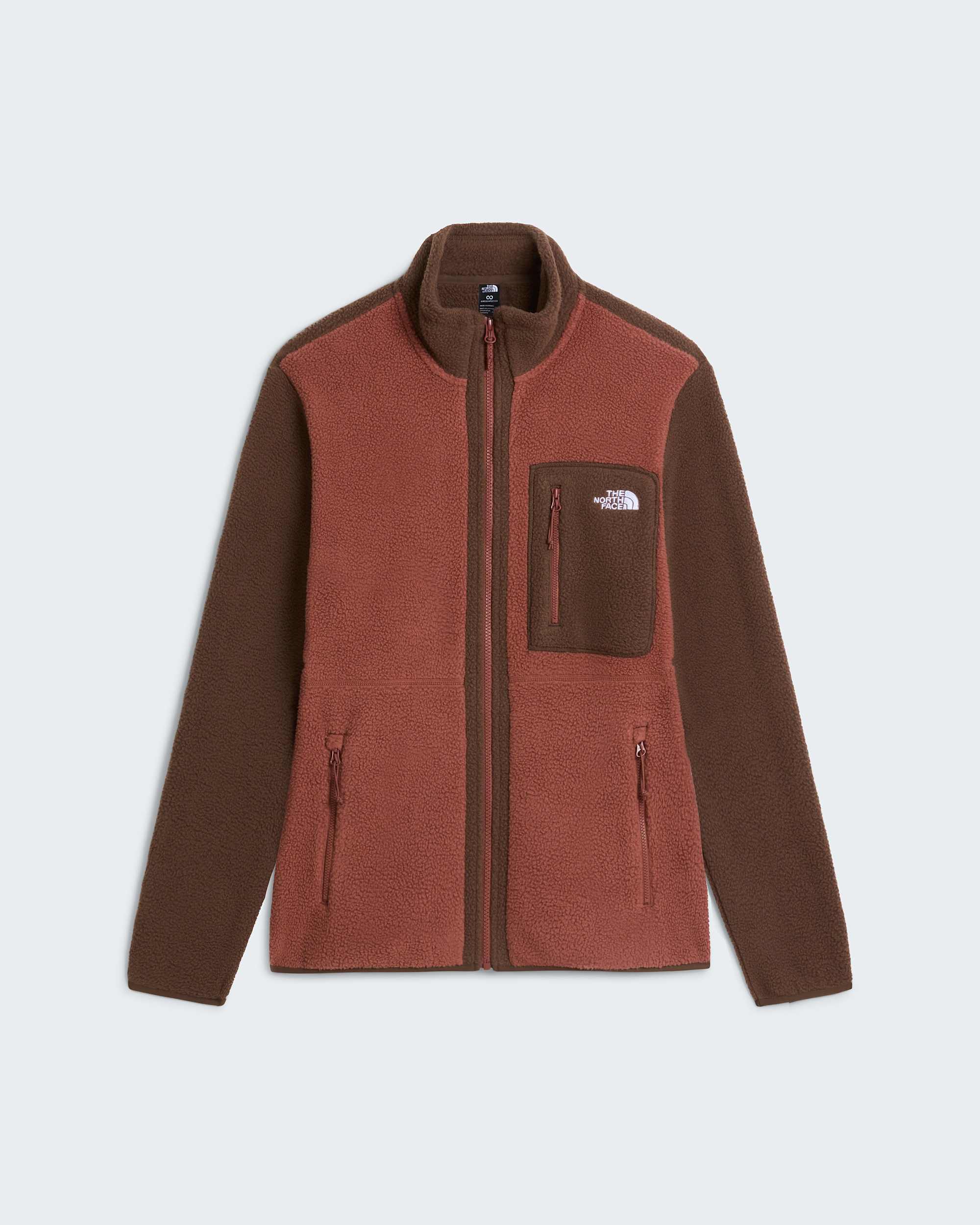 Yumiori Fleecejacke mit durchgehendem RV für Herren – Copper Silt-Smokey Brown