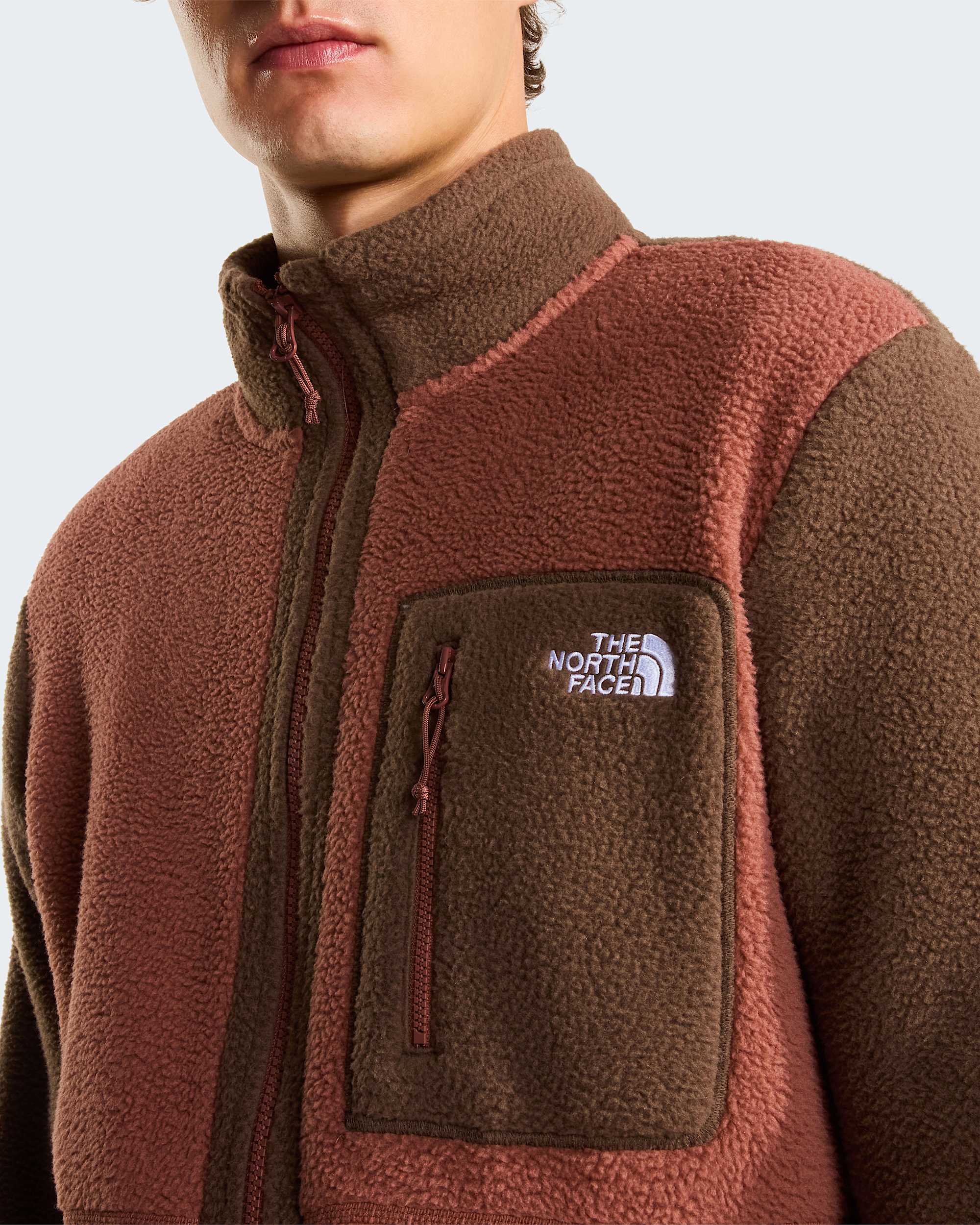 Yumiori Fleecejacke mit durchgehendem RV für Herren – Copper Silt-Smokey Brown