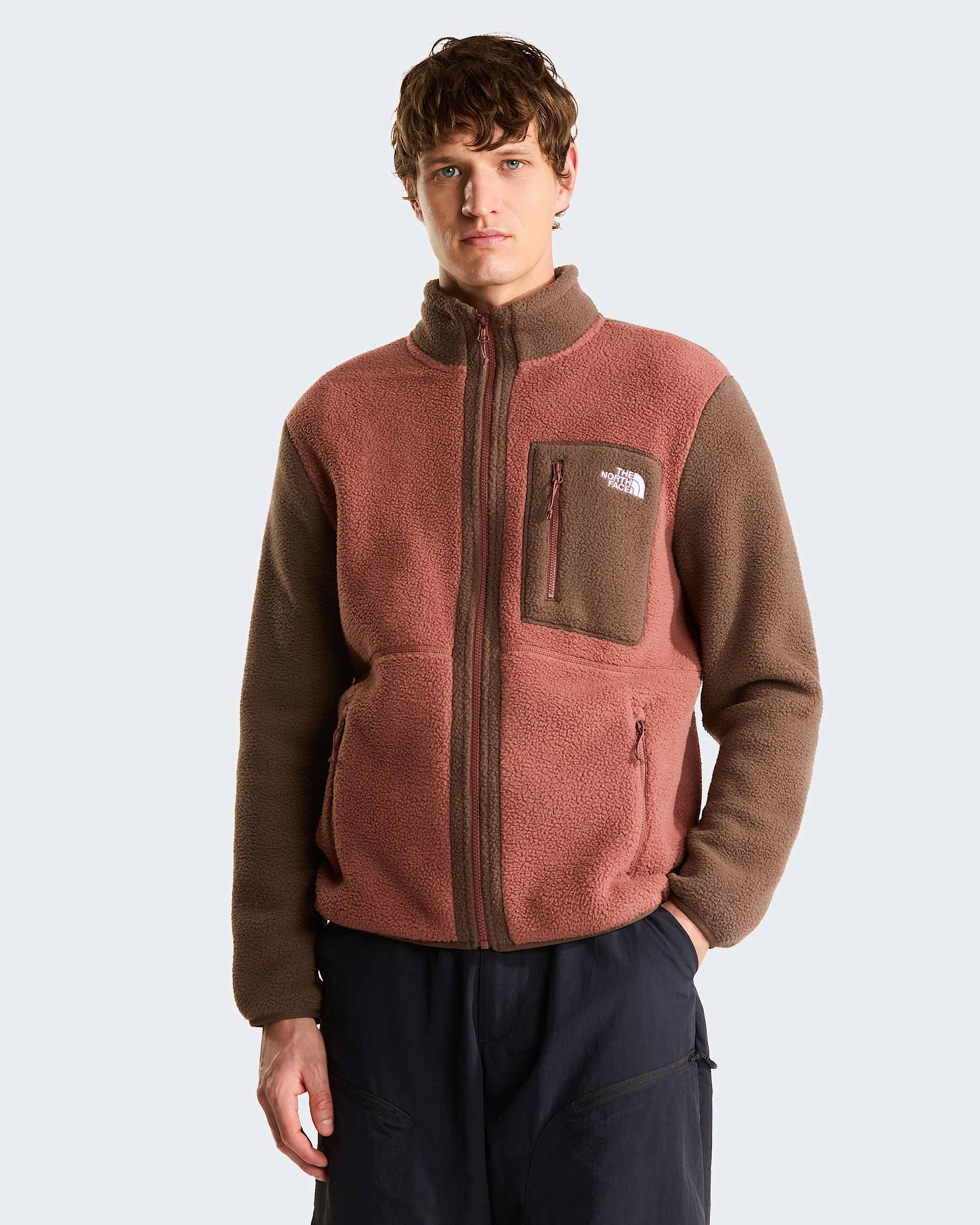 Yumiori Fleecejacke mit durchgehendem RV für Herren – Copper Silt-Smokey Brown
