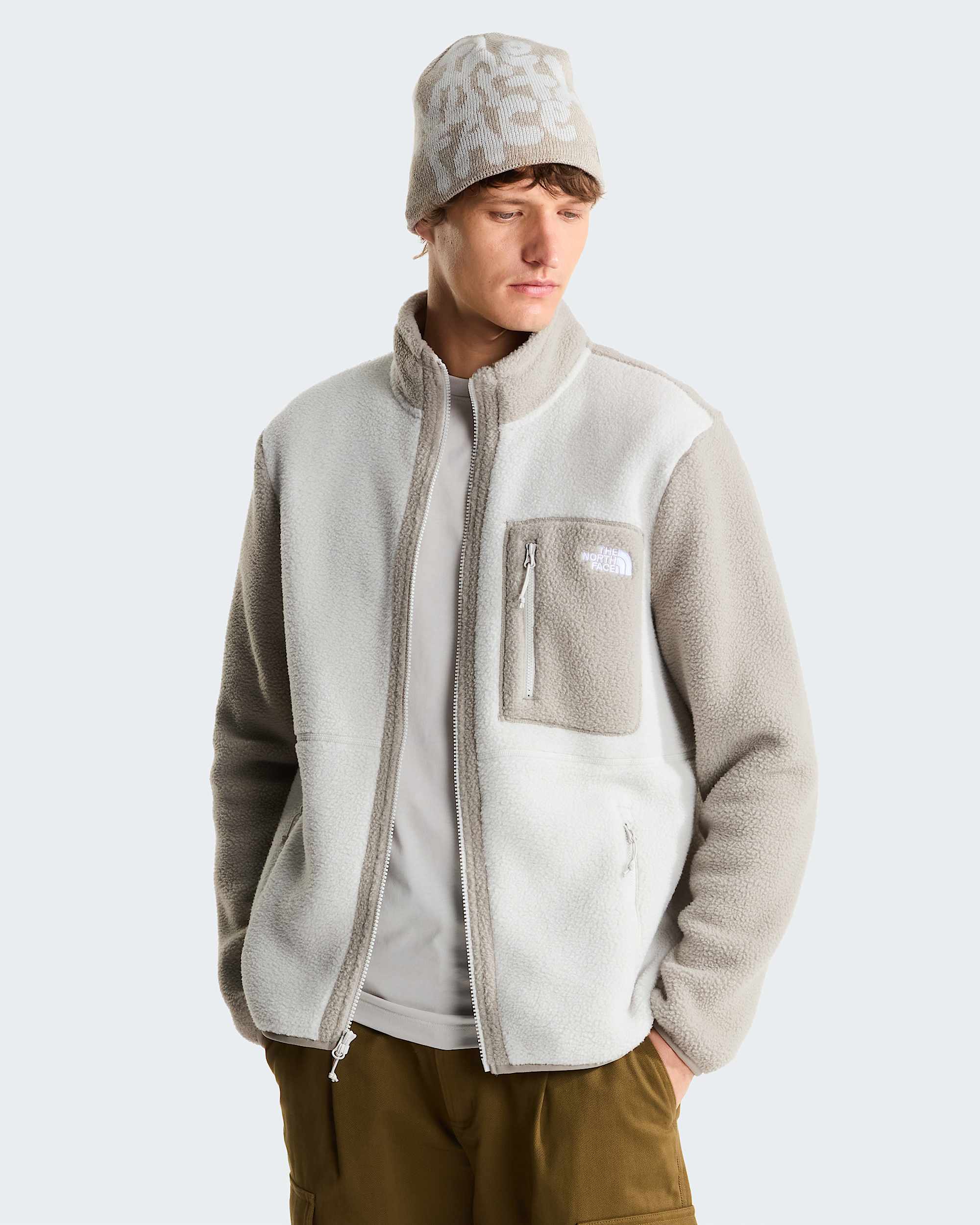 Yumiori Fleecejacke mit durchgehendem RV für Herren – Cumulus Cloud-Stone Slab