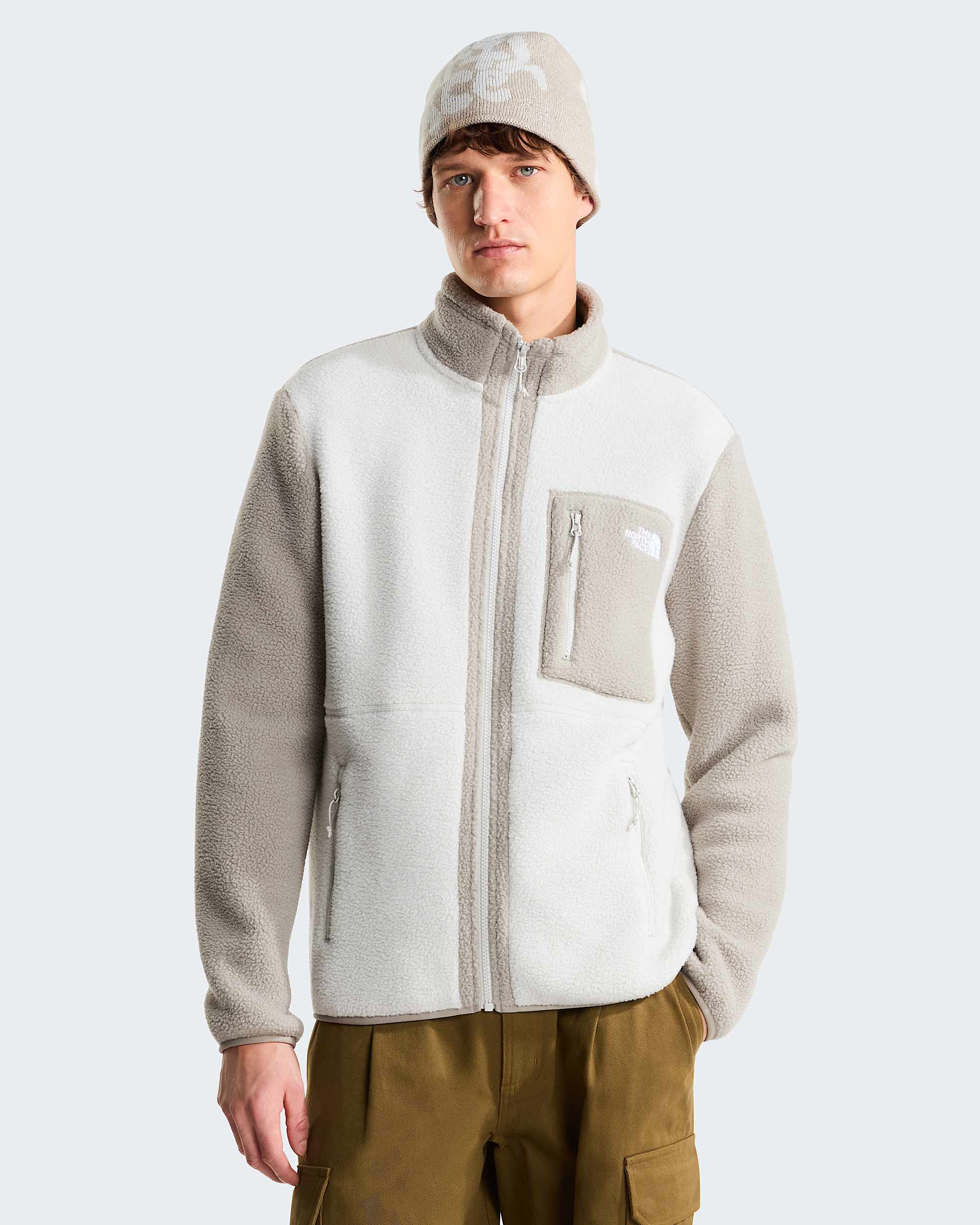 Yumiori Fleecejacke mit durchgehendem RV für Herren – Cumulus Cloud-Stone Slab