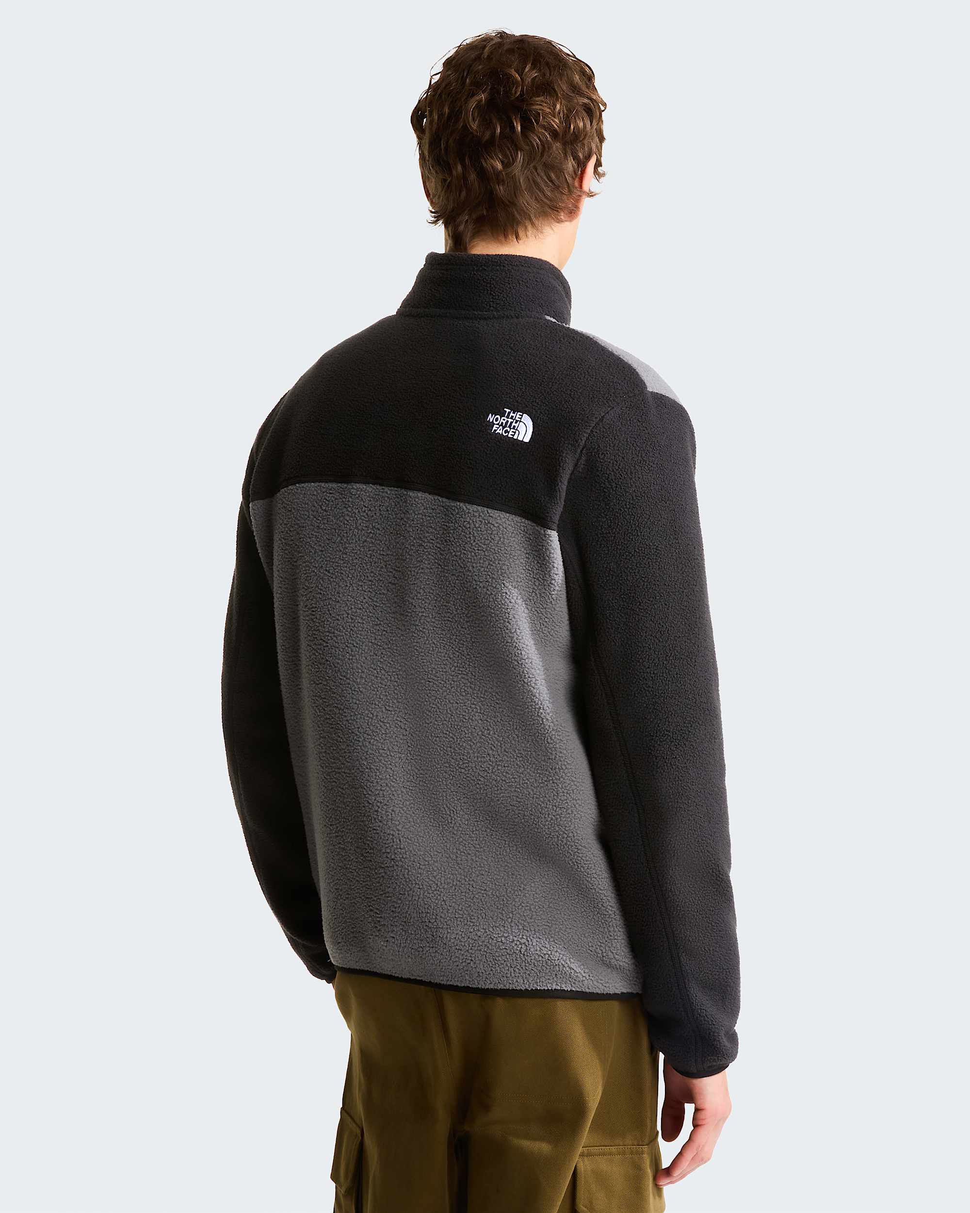 Yumiori Fleecejacke mit durchgehendem RV für Herren – Smoked Pearl-TNF Black