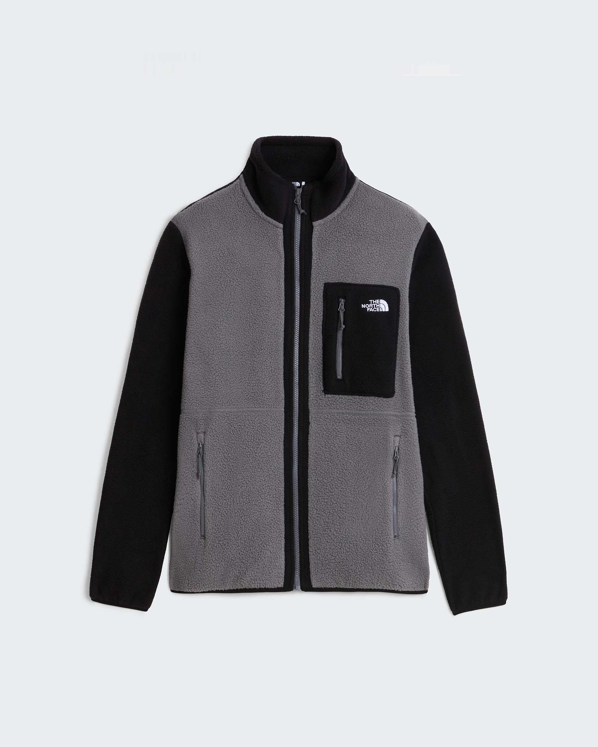Yumiori Fleecejacke mit durchgehendem RV für Herren – Smoked Pearl-TNF Black