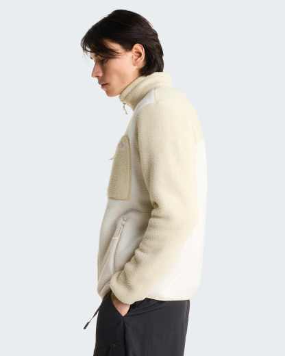 Yumiori Fleecejacke mit durchgehendem RV für Herren – White Dune-Desert Stone
