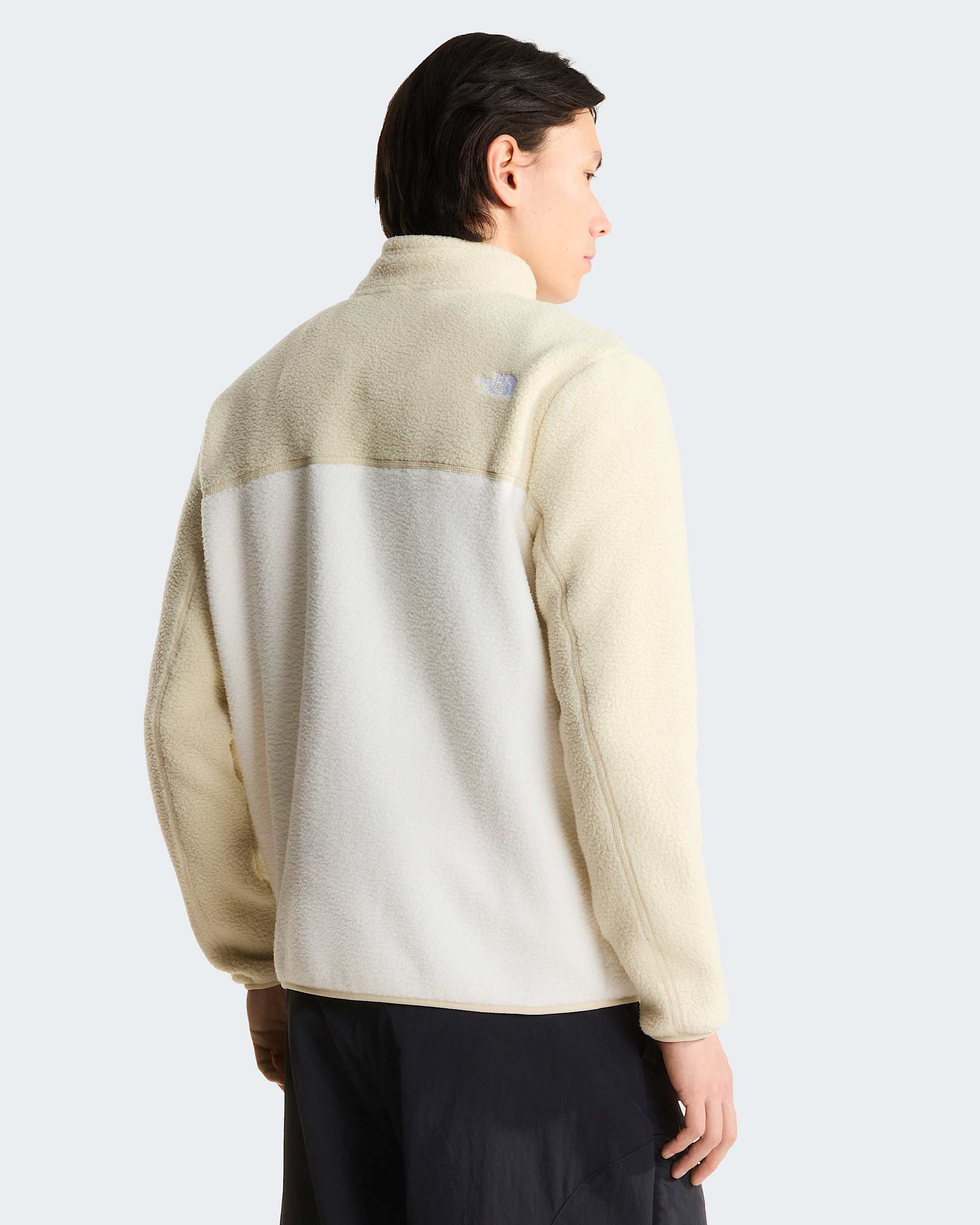 Yumiori Fleecejacke mit durchgehendem RV für Herren – White Dune-Desert Stone