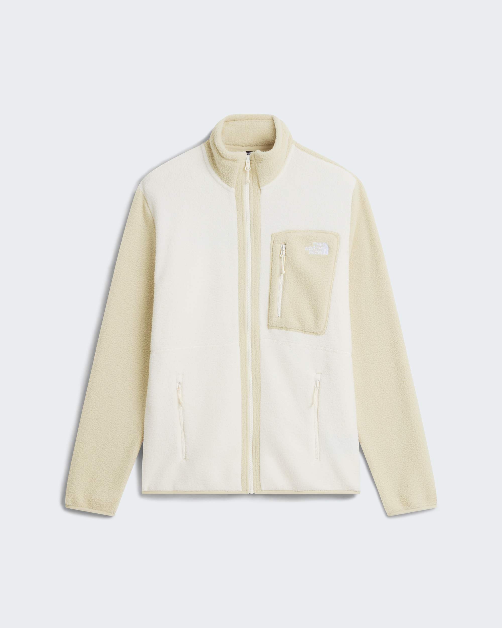 Yumiori Fleecejacke mit durchgehendem RV für Herren – White Dune-Desert Stone