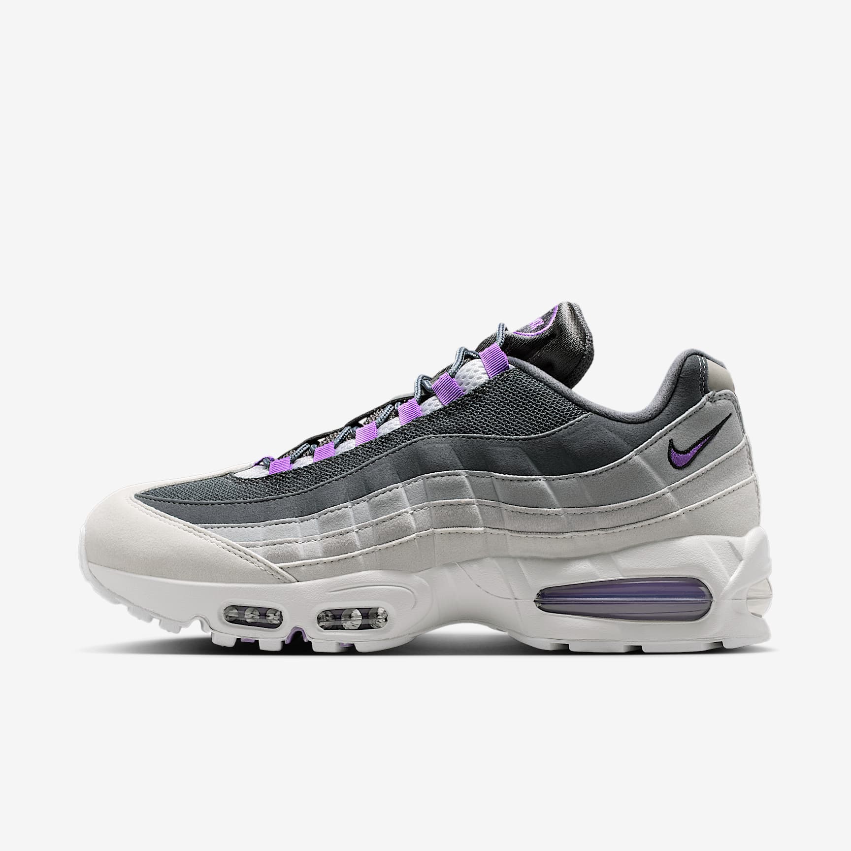 Nike Air Max 95 Big Bubble "OG" Schuh (Herren) – Photon Dust/Dark Grey/Grey Fog/Bright Violet