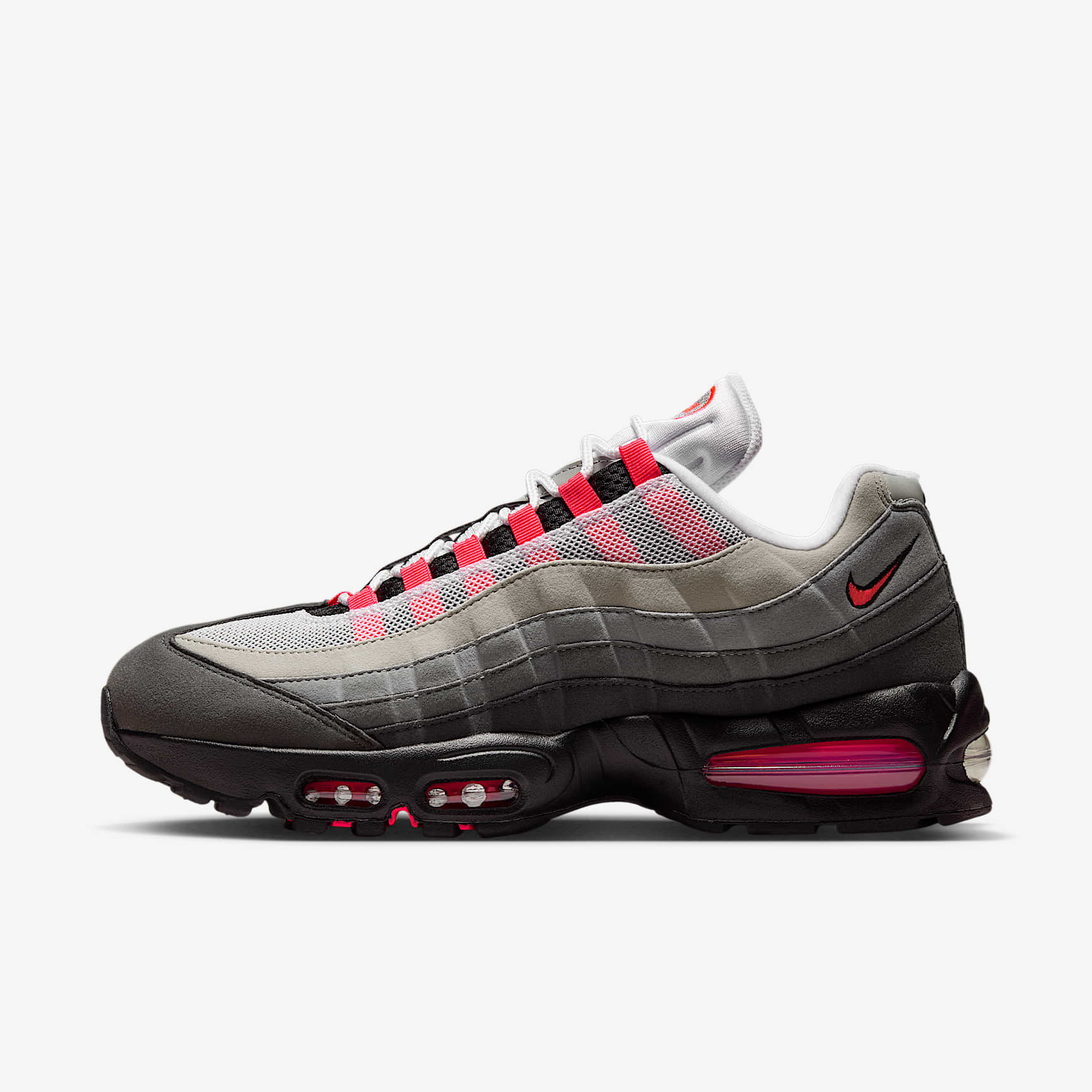 Nike Air Max 95 Big Bubble Schuh (Herren) – Schwarz/Medium Ash/Dark Pewter/Solar Red