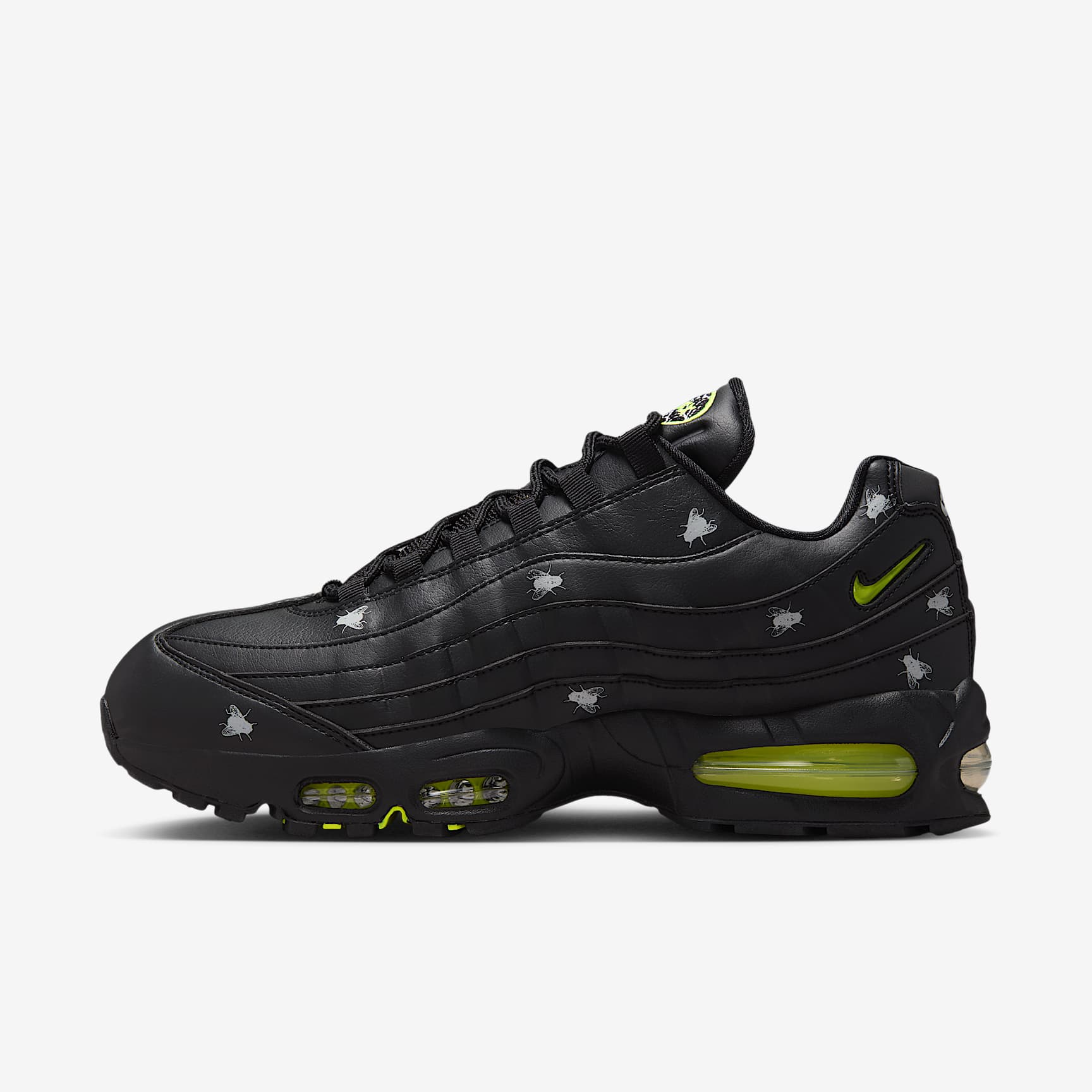 Nike Air Max 95 Premium Herrenschuh – Schwarz/Schwarz/Metallic Dark Grey/Neon Yellow