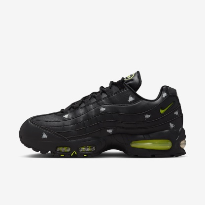 Nike Air Max 95 Premium Herrenschuh – Schwarz/Schwarz/Metallic Dark Grey/Neon Yellow