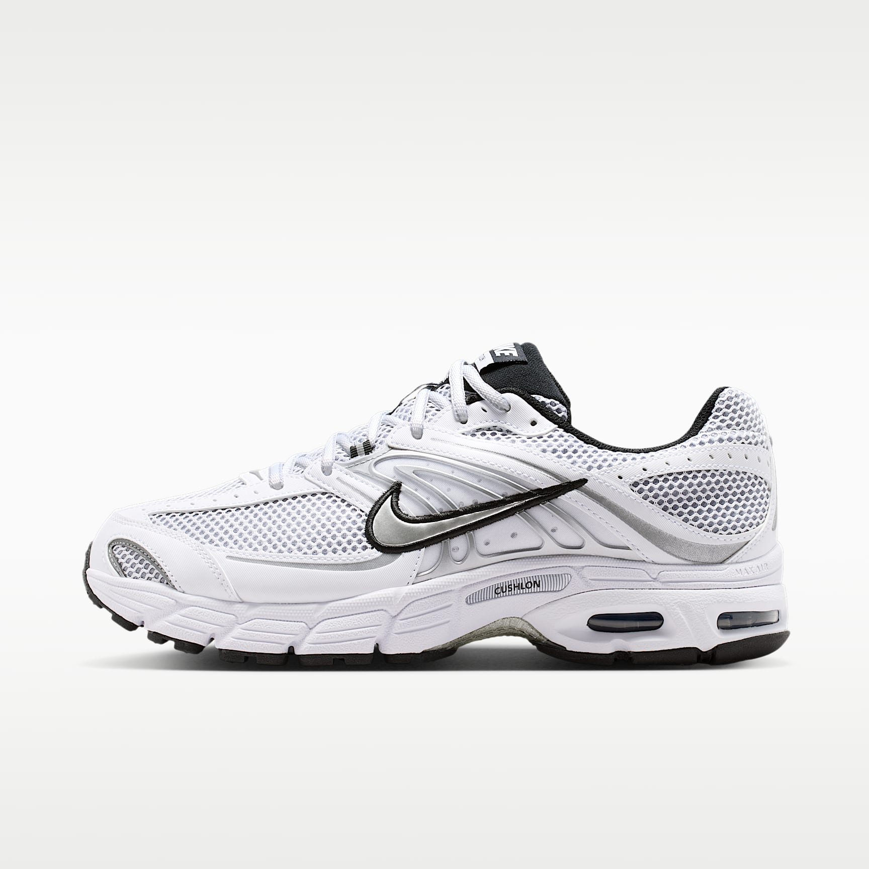 Nike Air Max Moto 2K Schuh (Herren) – Weiß/Schwarz/Wolf Grey/Metallic Silver