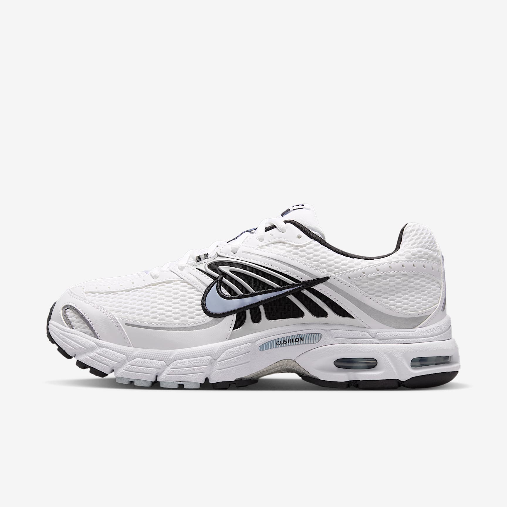 Nike Air Max Moto 2K Schuh (Herren) – Weiß/Light Armory Blue/Metallic Silver/Schwarz