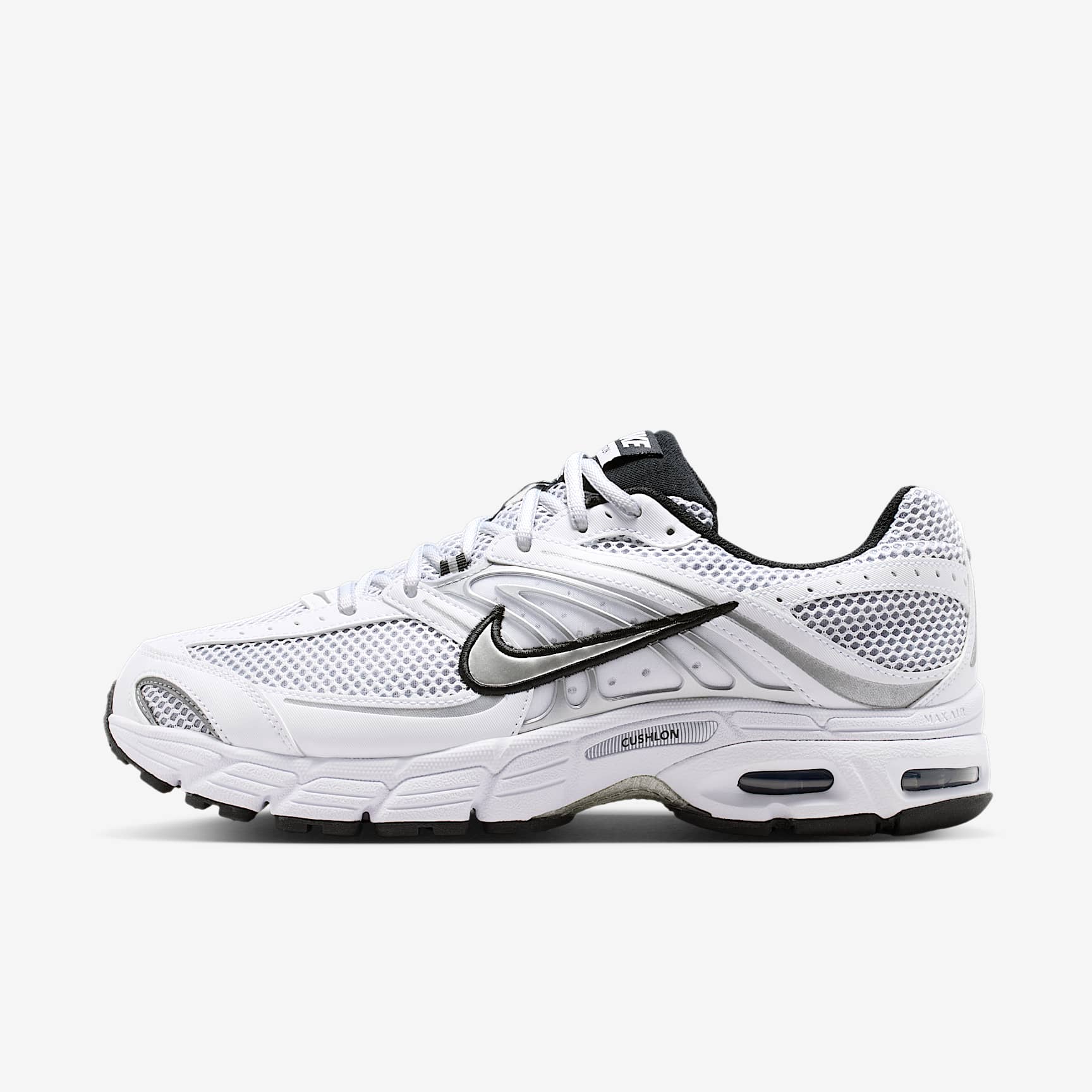 Nike Air Max Moto 2K Schuh (Herren) – Weiß/Schwarz/Wolf Grey/Metallic Silver