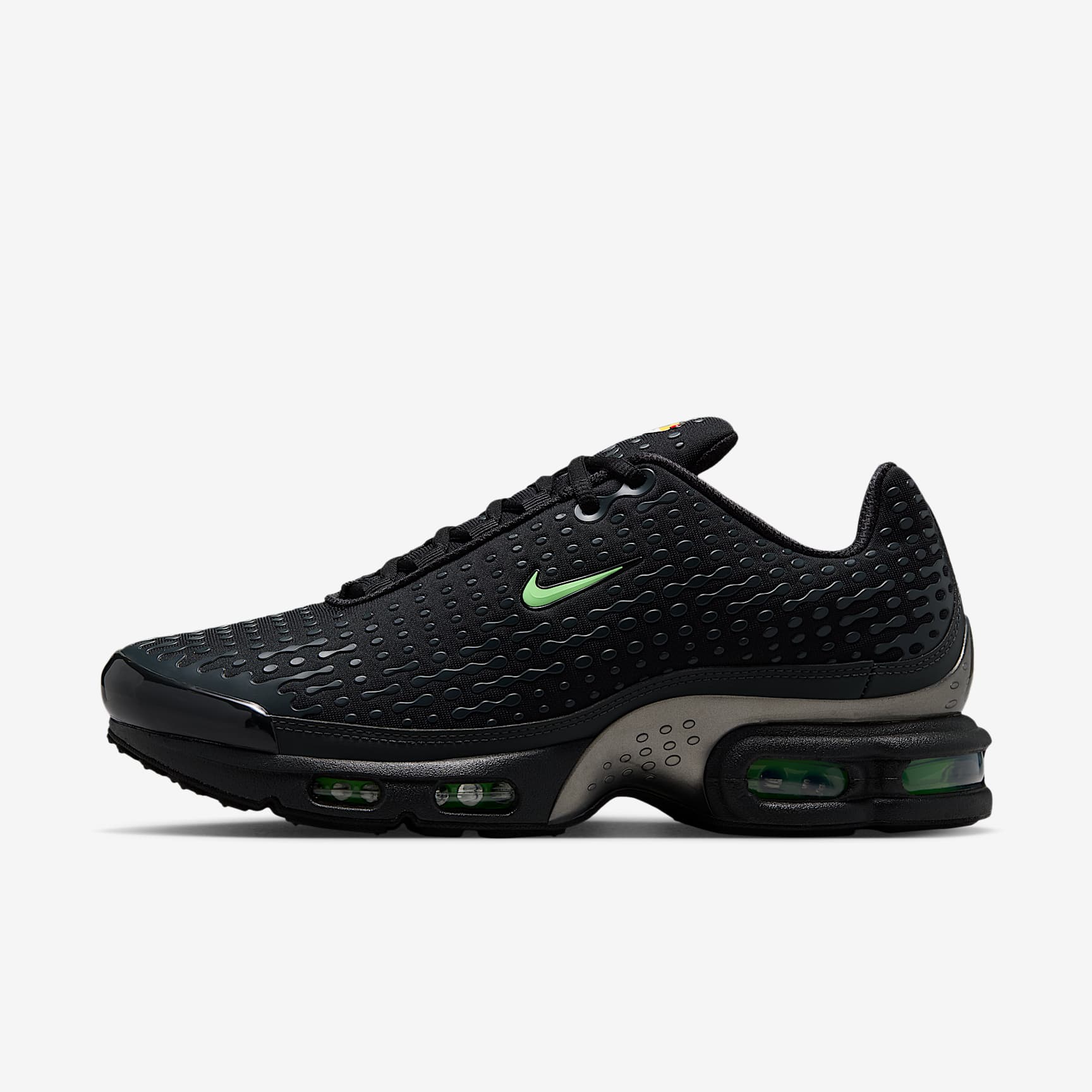 Nike Air Max Plus VII Schuh (Herren) – Schwarz/Dark Smoke Grey/Metallic Pewter/Illusion Green